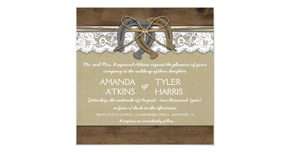Invitaciones de herradura occidentales rústicas de | Zazzle.es