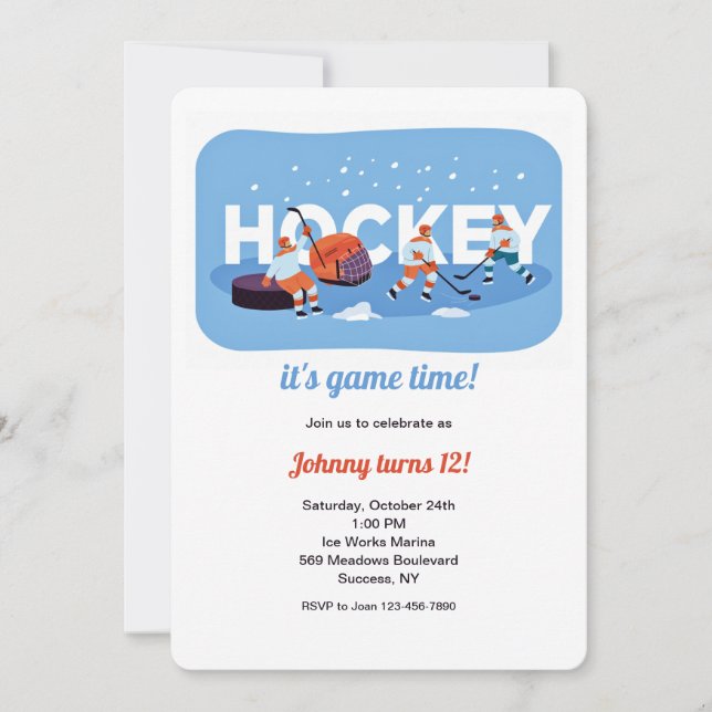Invitaciones de Hockey sobre Hielo (Anverso)