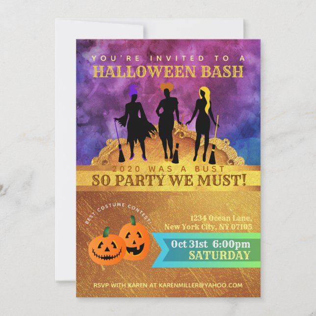 Invitaciones de Hocus Pocus (Anverso)