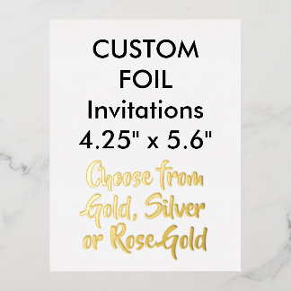 Invitaciones de Hoja de Oro Personalizadas 4.25" x
