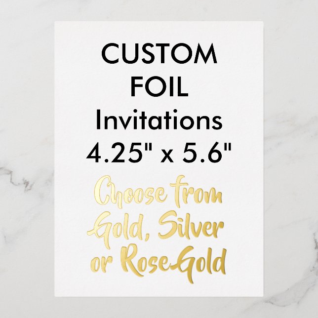 Invitaciones de Hoja de Oro Personalizadas 4.25" x (Anverso)