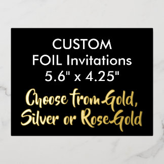 Invitaciones de Hoja de Oro Personalizadas 5.6" x
