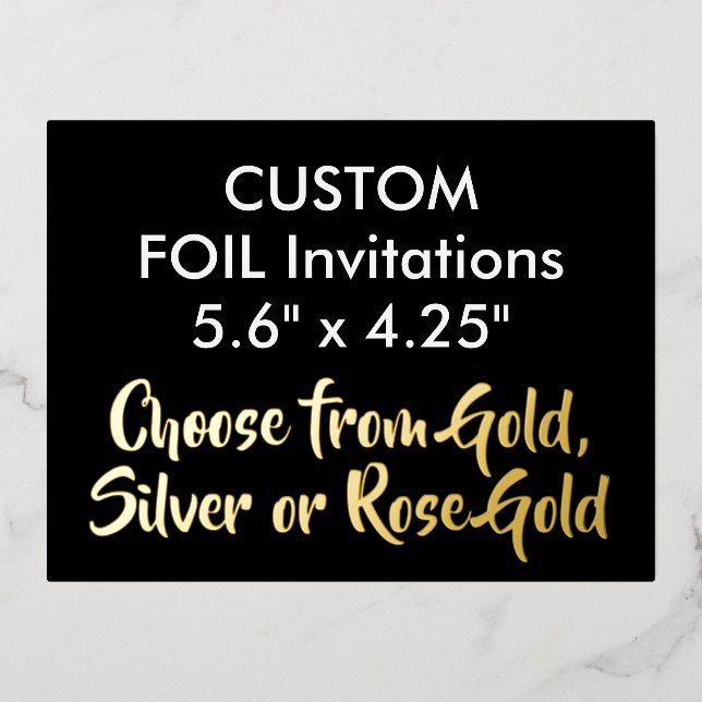 Invitaciones de Hoja de Oro Personalizadas 5.6" x  (Anverso)