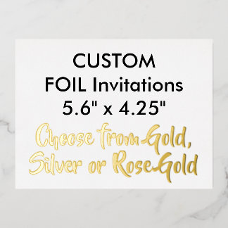 Invitaciones de Hoja de Oro Personalizadas 5.6" x