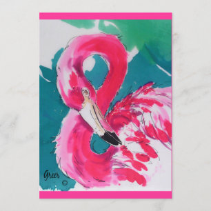 Invitaciones de Hot Flamingo "Save the Date"