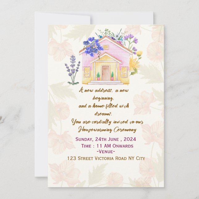 Invitaciones de inauguración de casa  (Anverso)