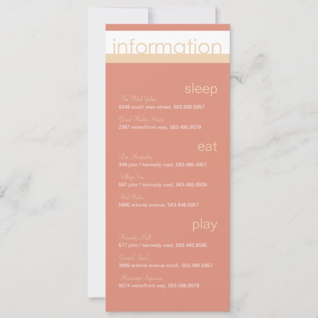 Invitaciones de información de dos novias (Anverso)