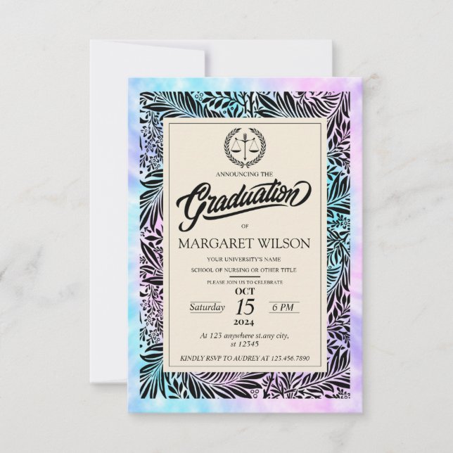 invitaciones de inicio abogado Graduación (Anverso)