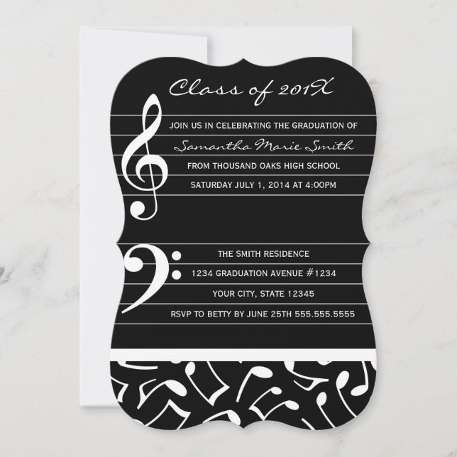 Invitaciones de invitación para fiesta de graduaci (Anverso)