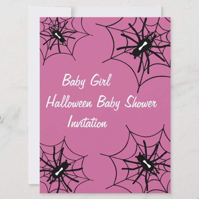 Invitaciones de la araña de Halloween Baby Shower (Anverso)