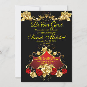 Invitaciones de La Bella y la Bestia