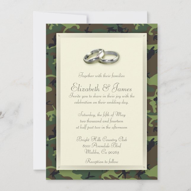 Invitaciones de la boda de Camo (Anverso)