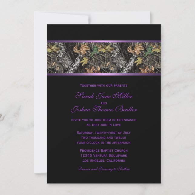 Invitaciones de la boda de Camo (Anverso)
