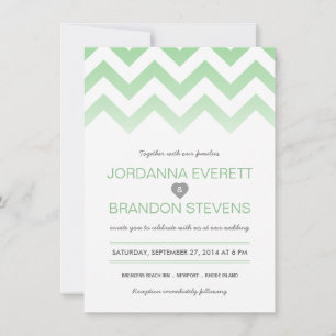 Invitaciones de la boda de Chevron Ombre de la