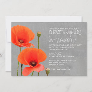 Invitaciones de la boda de la amapola