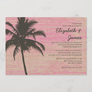Invitaciones de la boda de la arpillera de las