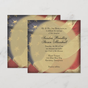 Invitaciones de la boda de la bandera americana