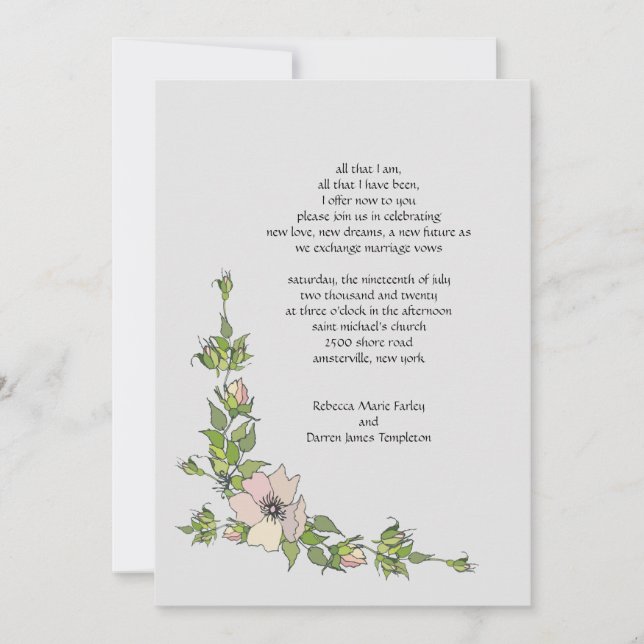 Invitaciones de la boda de la boda de la esquina (Anverso)