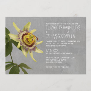 Invitaciones de la boda de la flor de la pasión