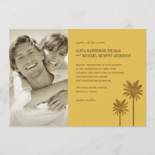Invitaciones de la boda de la foto de la playa