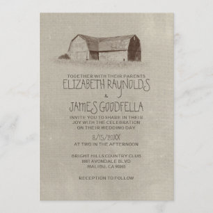 Invitaciones de la boda de la granja
