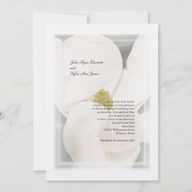 Invitaciones de la boda de la magnolia meridional (Anverso)