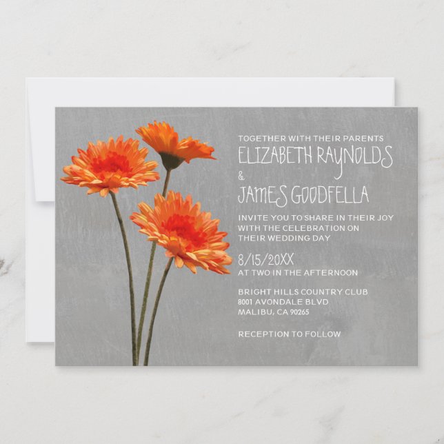 Invitaciones de la boda de la margarita del (Anverso)