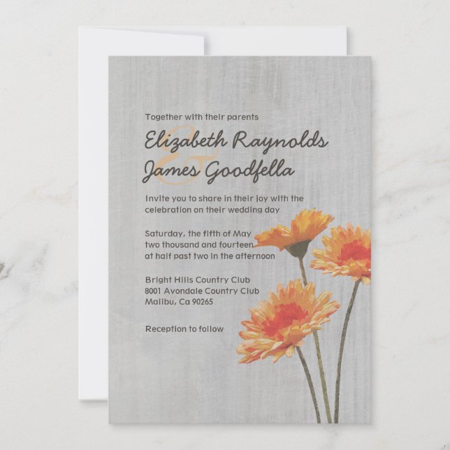 Invitaciones de la boda de la margarita del (Anverso)
