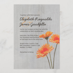 Invitaciones de la boda de la margarita del