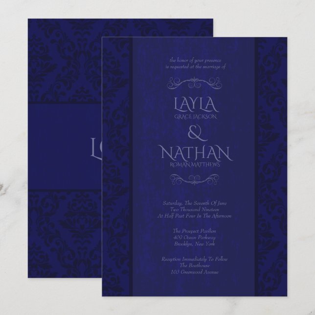 Invitaciones de la boda de la marina de guerra y (Anverso / Reverso)