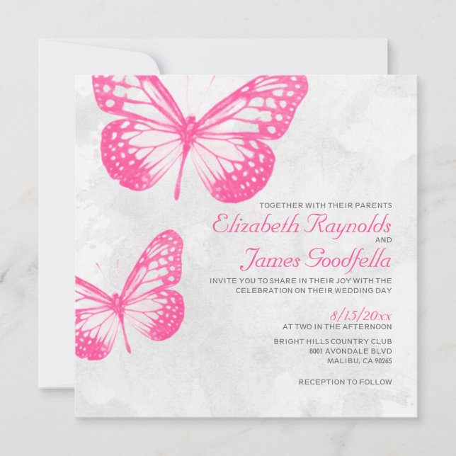 Invitaciones de la boda de la mariposa (Anverso)