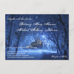 Invitaciones de la boda de la nieve de la tarde de