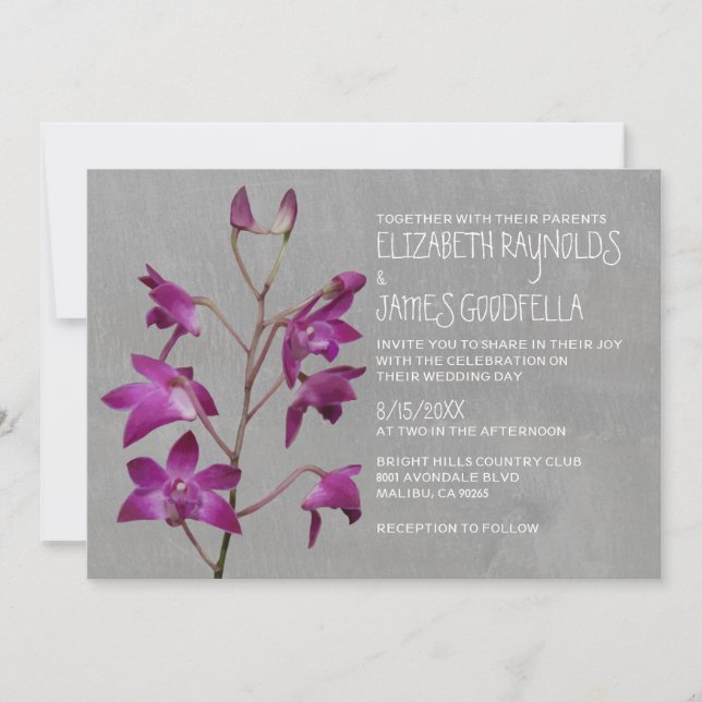Invitaciones de la boda de la orquídea del (Anverso)