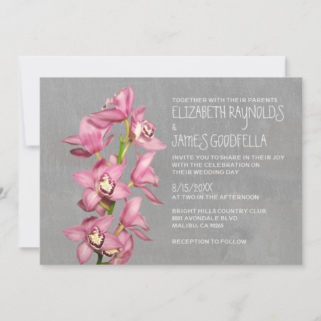Invitaciones de la boda de la orquídea del (Anverso)