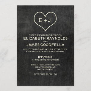 Invitaciones de la boda de la pizarra