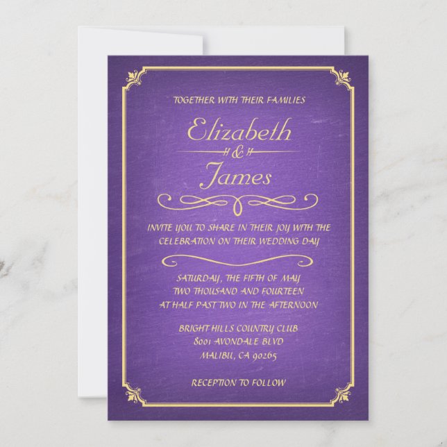 Invitaciones de la boda de la pizarra de la (Anverso)