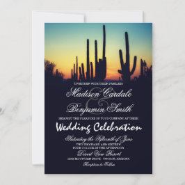 Invitaciones de la boda de la puesta del sol del