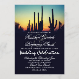 Invitaciones de la boda de la puesta del sol del