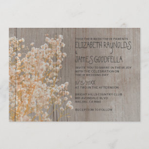 Invitaciones de la boda de la respiración del bebé
