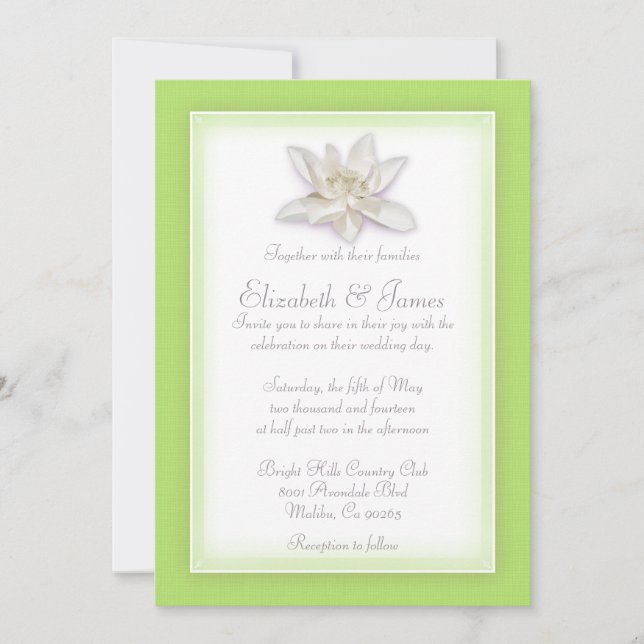 Invitaciones de la boda de la verde lima (Anverso)