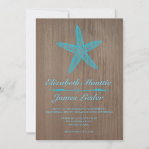 Invitaciones de la boda de las estrellas de mar
