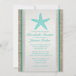Invitaciones de la boda de las estrellas de mar
