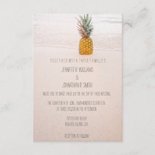 Invitaciones de la boda de playa de la piña