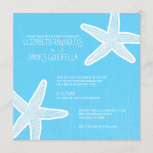 Invitaciones de la boda de playa de las estrellas