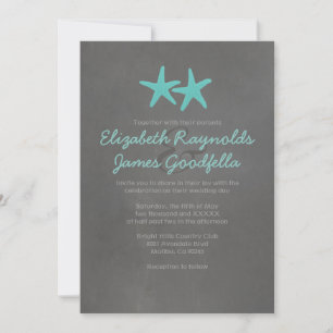 Invitaciones de la boda de playa de las estrellas