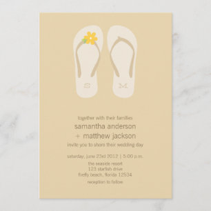 Invitaciones de la boda de playa del flip-flop -