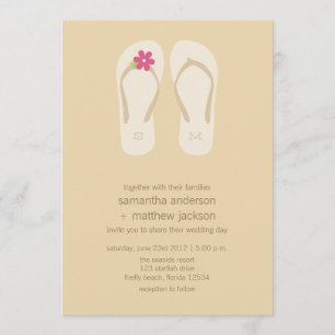 Invitaciones de la boda de playa del flip-flop -