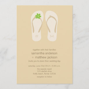 Invitaciones de la boda de playa del flip-flop -