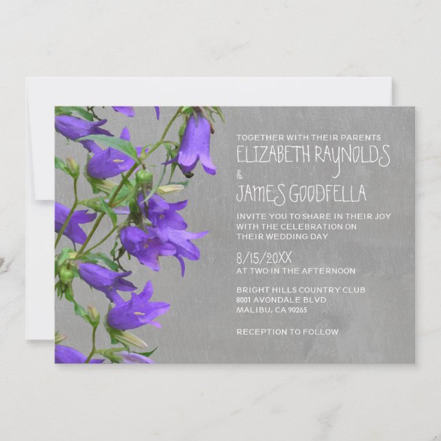 Invitaciones de la boda de Trachelium (Anverso)