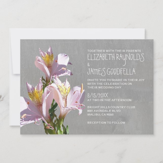 Invitaciones de la boda del Alstroemeria (Anverso)